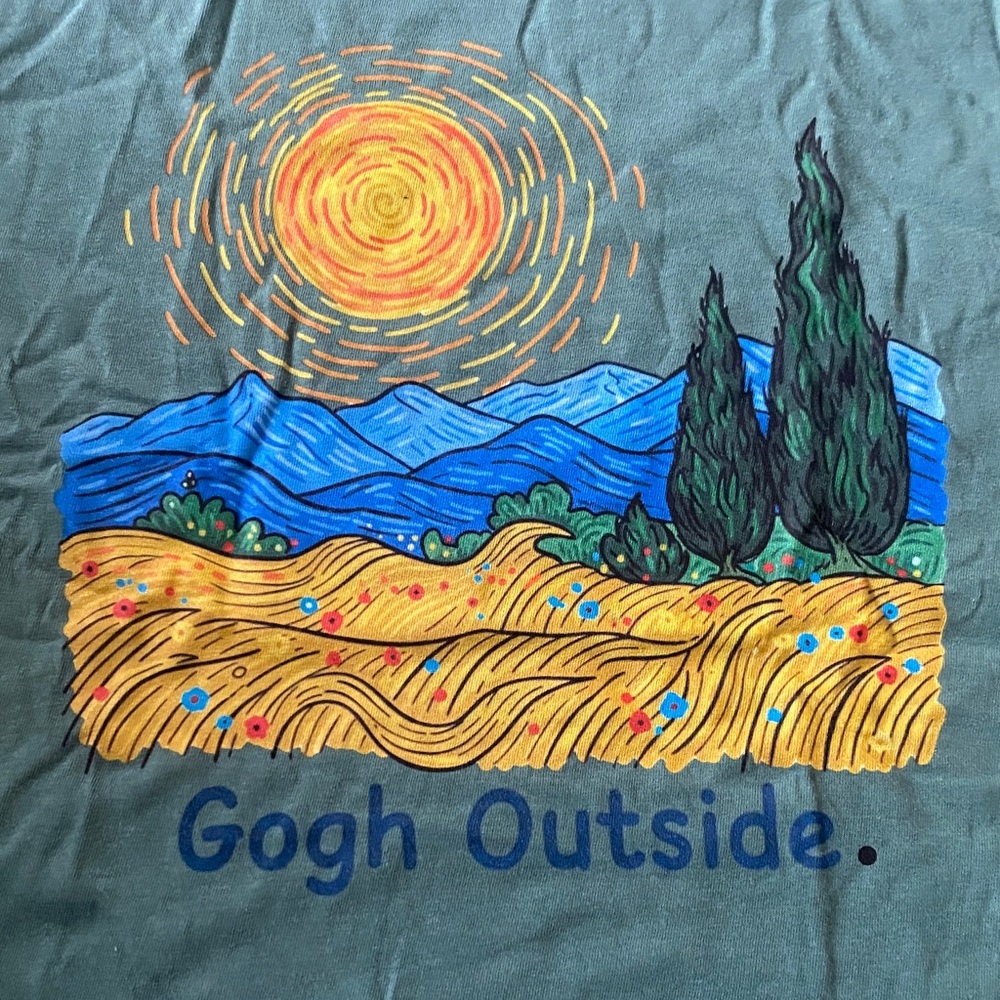Gogh Outside Graphic Short Sleeve Tee - Olive